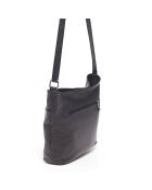 Schwarze Schultertasche Ylena aus Leder - 25x24x8 cm