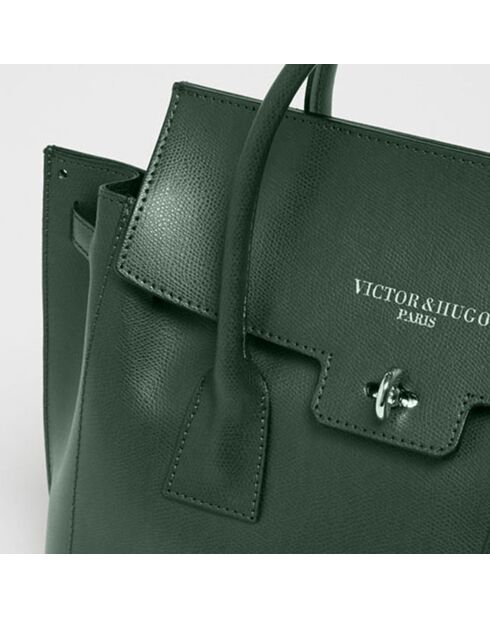 Dunkelgrüne Jane Lederhandtasche - 36x35x24 cm