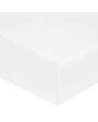 Drap housse 100% Percale de Coton bonnet 40 cm  blanc