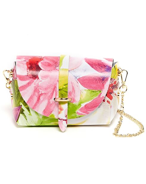 Zephyrf rood/groene leren schoudertas - 16x10x9 cm