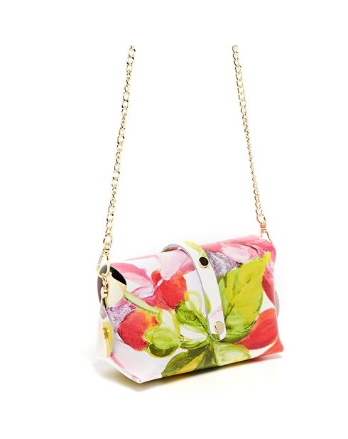 Zephyrf rood/groene leren schoudertas - 16x10x9 cm