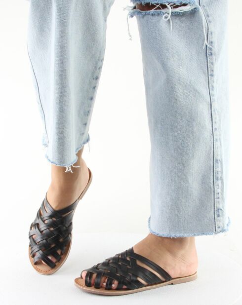Mules en Cuir Kendra noires