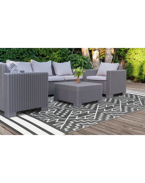 Tapis extérieur inca gris/blanc - 160x240 cm