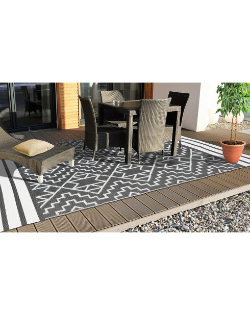 Tapis extérieur inca gris/blanc - 160x240 cm