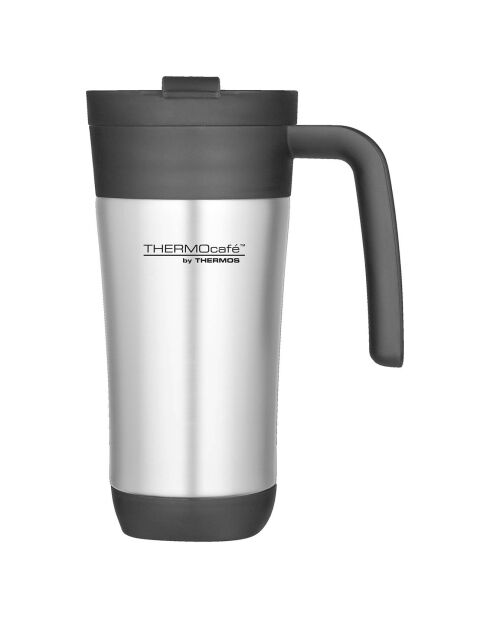 Reisbeker met klapdeksel zwart - 42,5 cl