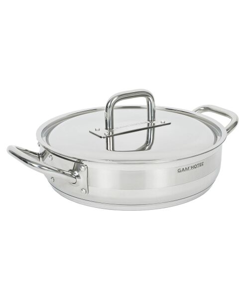 Sauteuse induction inox avec couvercle grise - D.32 cm