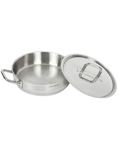 Sauteuse induction inox avec couvercle grise - D.32 cm