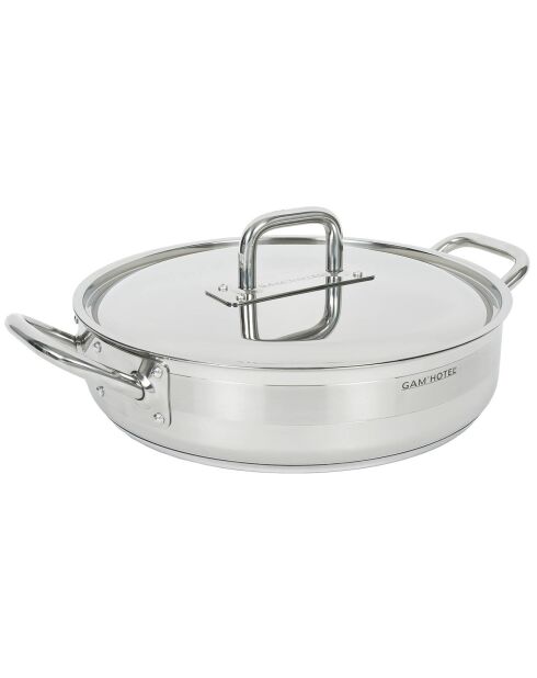 Sautoir induction inox avec couvercle gris - D.38 cm