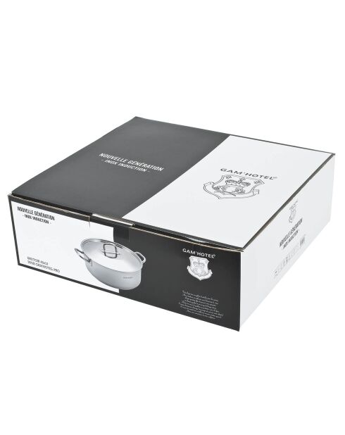 Sautoir induction inox avec couvercle gris - D.38 cm