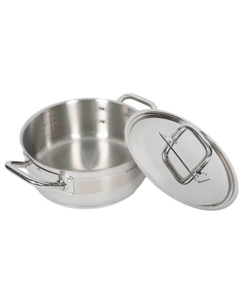 Faitout induction inox avec couvercle gris - D.28 cm