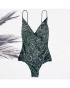 Maillot de Bain 1 pièce Camille léopard/kaki