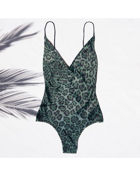 Einteiliger Badeanzug Camille in Leoparden/Khaki