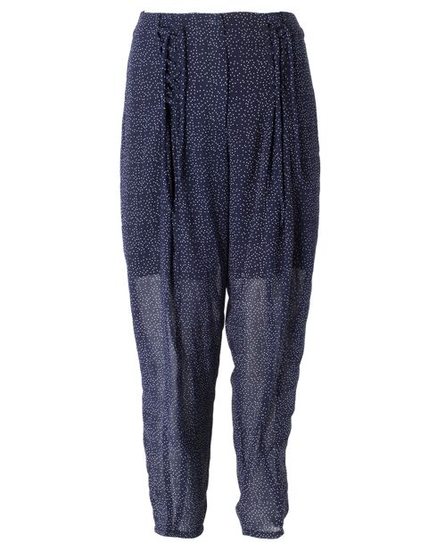 Pantalon Sylvie à pois bleu marine