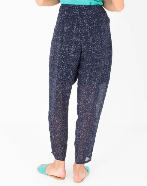 Pantalon Sylvie à pois bleu marine