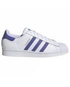 Baskets en Cuir Bicolore Superstar blanc/violet/jaune