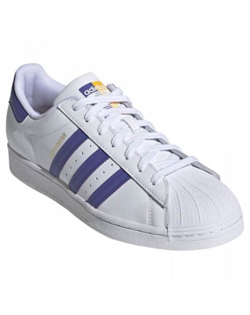 Baskets en Cuir Bicolore Superstar blanc/violet/jaune