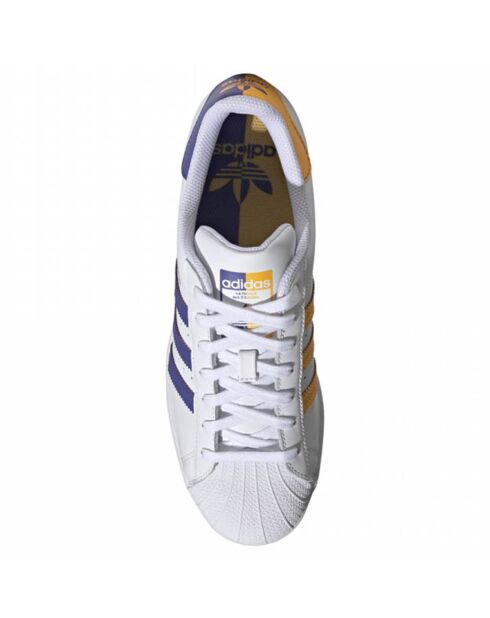 Baskets en Cuir Bicolore Superstar blanc/violet/jaune