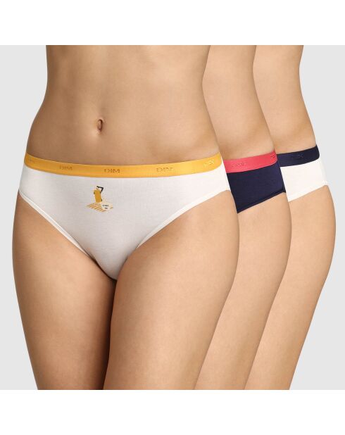3 Culottes Les Pockets Dolce Vita blanc/bleu/jaune