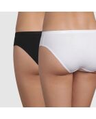 2 Culottes en Coton bio noir/blanc