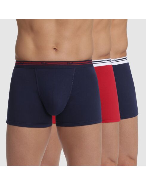 3 Boxers Classic Colors denim/rouge