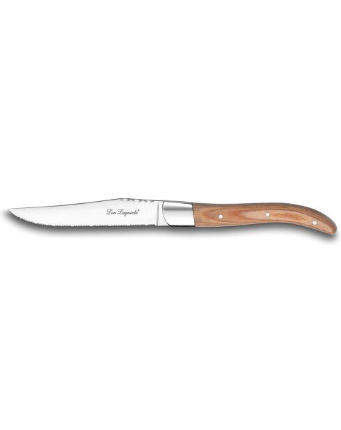 Coffret 6 couteaux à steak hêtre royal louis marron/inox - 23.7 cm