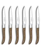 Coffret 6 couteaux à steak noyer royal louis marron/inox