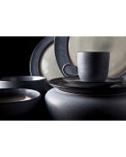 4 Assiettes plates en Grès Provence gris/bleu - D.26 cm