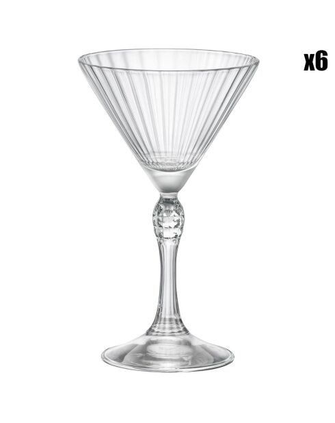 6 transparente Martinigläser - 15,5 cl