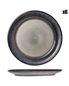 6 Assiettes à dessert en Grès Provence gris/bleu - D.21 cm