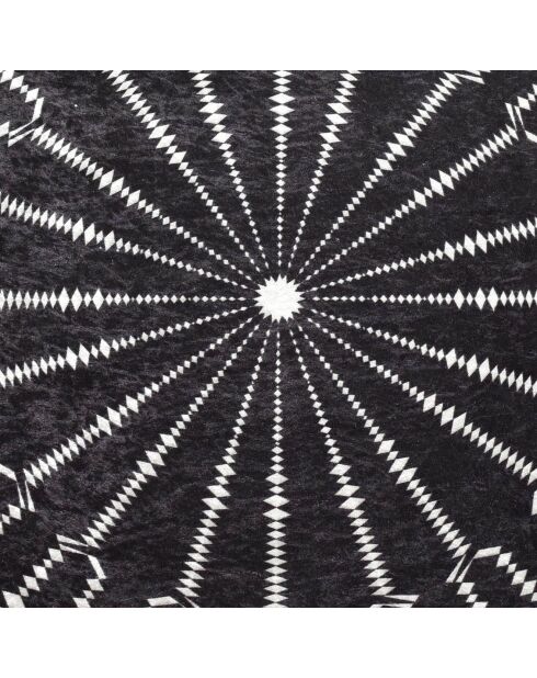 Tapis rond Buio noir/blanc