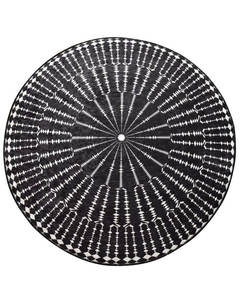 Tapis rond Buio noir/blanc