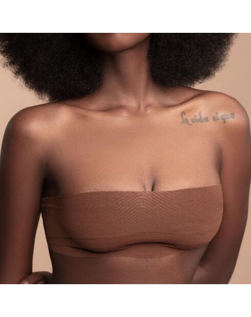 Fundas para pezones de satén marrón oscuro de 5 m y 6