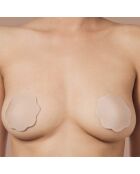 1 par de cubrepezones de tela beige