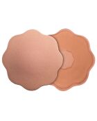 1 par de cubrepezones de tela beige