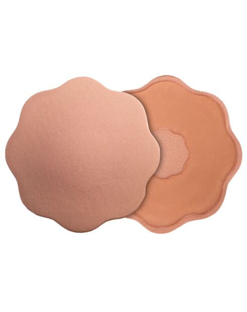 1 par de cubrepezones de tela beige