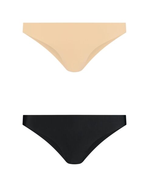 2 Culottes brésiliennes beige/noir