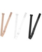 3 correas bajas para extender las correas de los hombros y 2 ganchos en color beige/negro/blanco