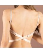 3 correas bajas para extender las correas de los hombros y 2 ganchos en color beige/negro/blanco