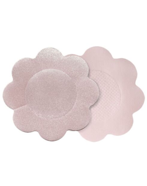 Cubrepezones y escote perfectos de satén beige