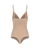 Figurbetonter Bodystring mit Bügel in Beige