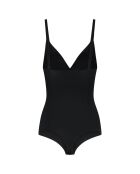 Schwarzer, figurbetonter Bodystring mit Bügel