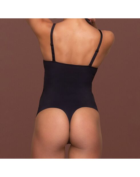 Schwarzer, figurbetonter Bodystring mit Bügel