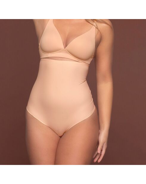String sculptant taille haute beige