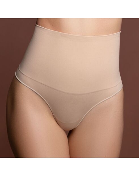 String taille haute sans couture beige