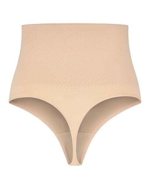 String taille haute sans couture beige