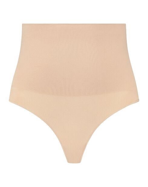String taille haute sans couture beige