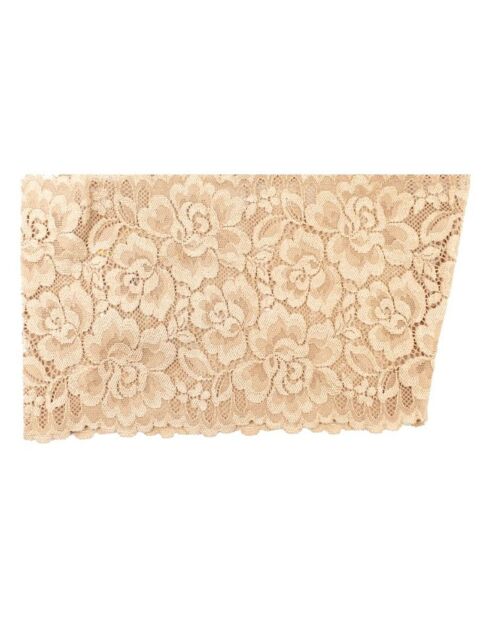Bandas de tela con estampado de encaje para muslos de color beige