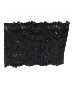 Bandas de tela con estampado de encaje para muslos negros