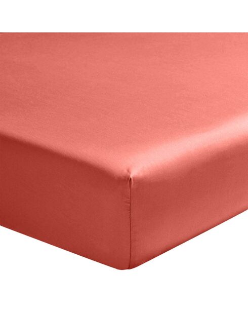 Lenzuolo con angoli elasticizzati in 100% cotone rosso