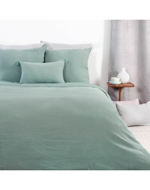 Parure housse de couette 100% Gaze de Coton amande